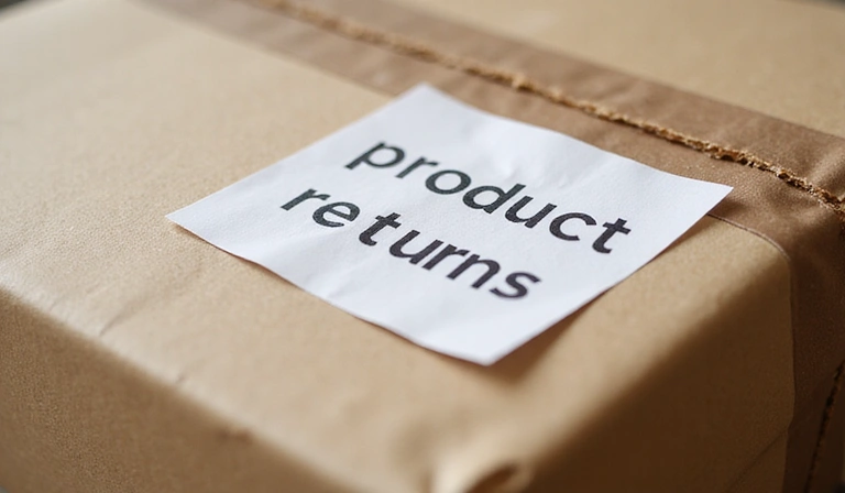 Pudełko z etykietą zwrotu